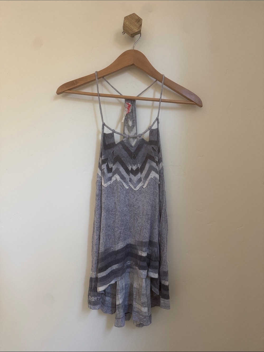Free People Gray Chevron Strappy Camisole